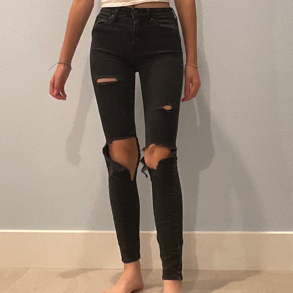 RSQ Black Ripped Manhattan High Rise Jeans Teens Size 12